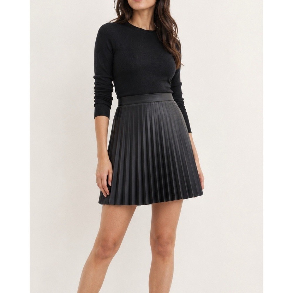 Vineyard Vines Faux Suede Pleated Accordion Schoolgirl Skirt 8 Academia Circle